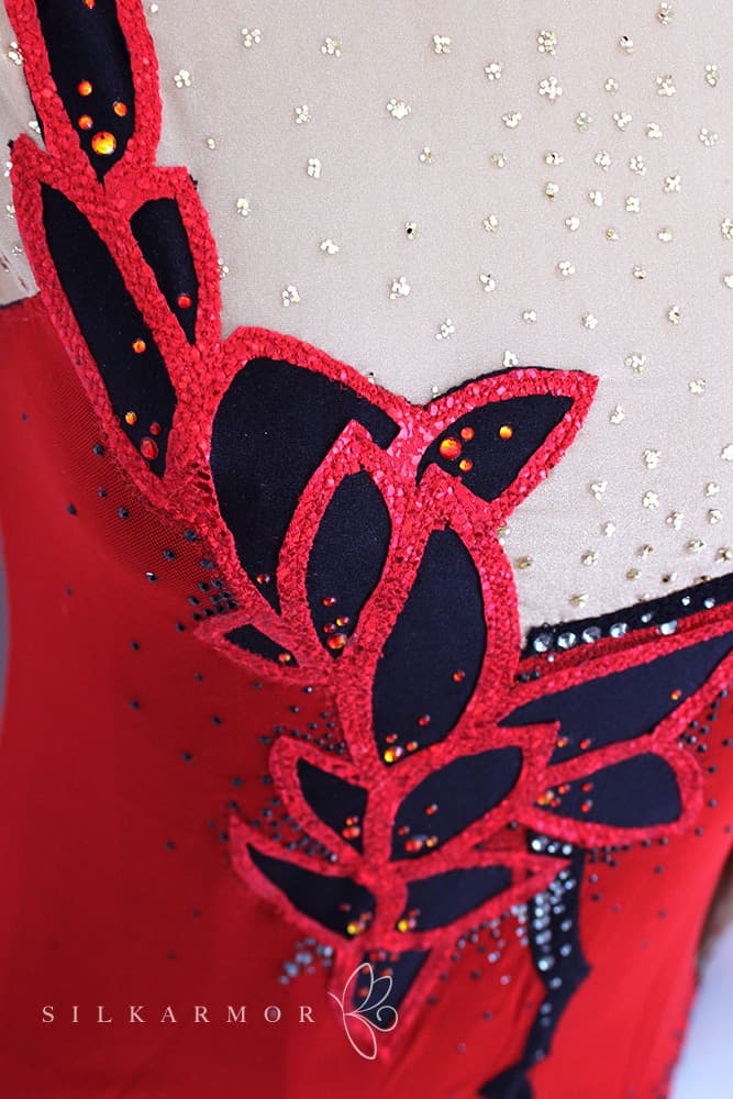 Justaucorps compétitions GRS gymnastique rythmique rouge