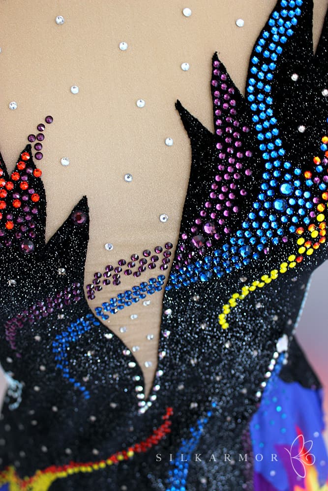 justo grs compétition création francaise velours noir strass couleur