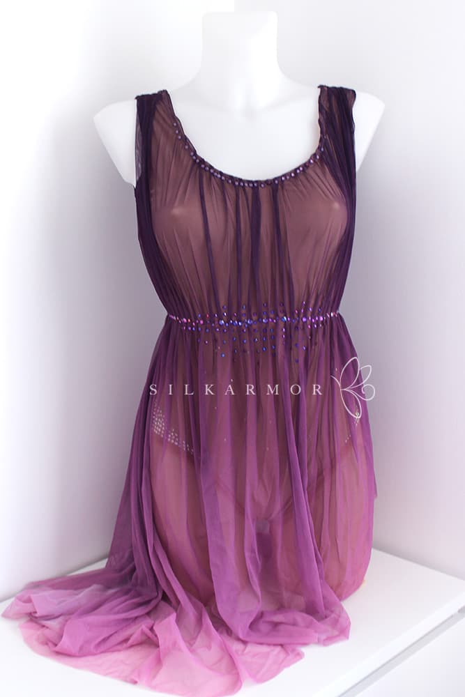 justaucorps spectacle tenue voile nuisette violette gr gymnastique danse