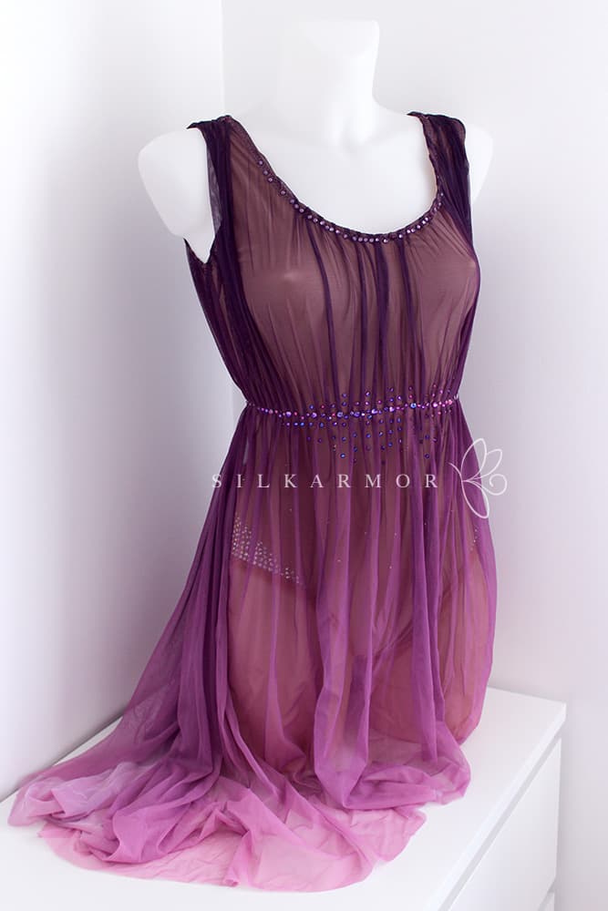 justaucorps spectacle tenue voile nuisette violette gr gymnastique danse