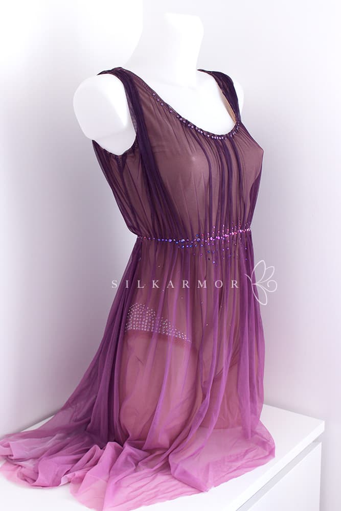 justaucorps spectacle tenue voile nuisette violette gr gymnastique danse
