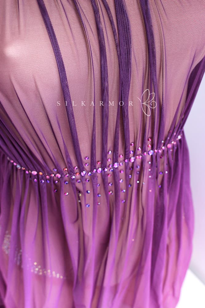 justaucorps spectacle tenue voile nuisette violette gr gymnastique danse