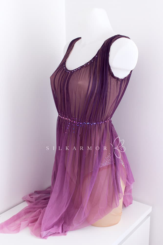 justaucorps spectacle tenue voile nuisette violette gr gymnastique danse