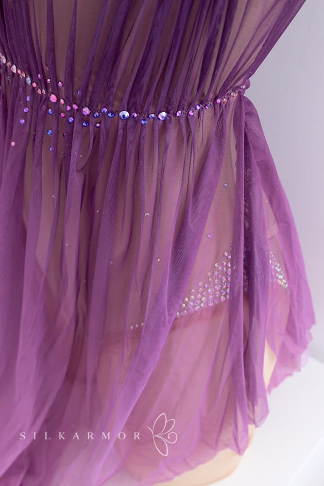 justaucorps spectacle tenue voile nuisette violette gr gymnastique danse