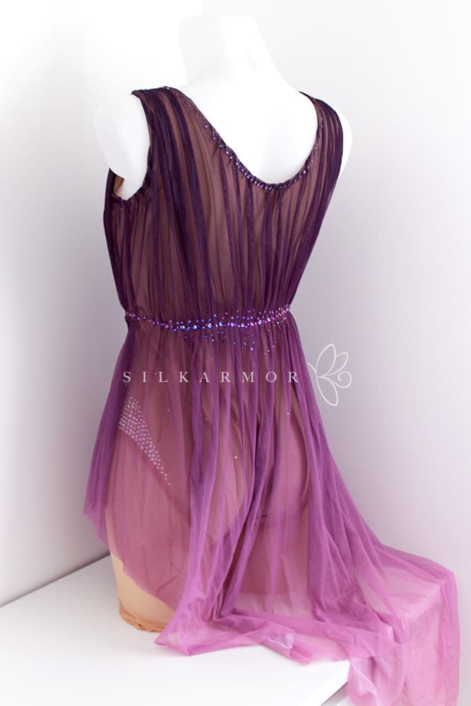 justaucorps spectacle tenue voile nuisette violette gr gymnastique danse