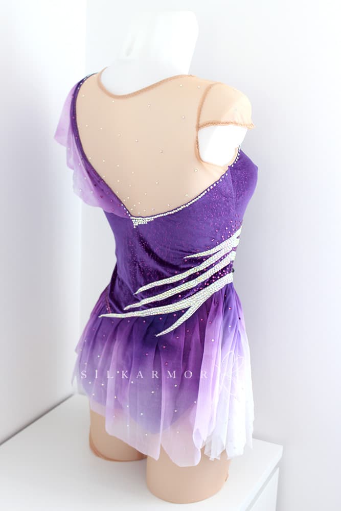 justo grs gymnastique rythmique création couture violet voile velours