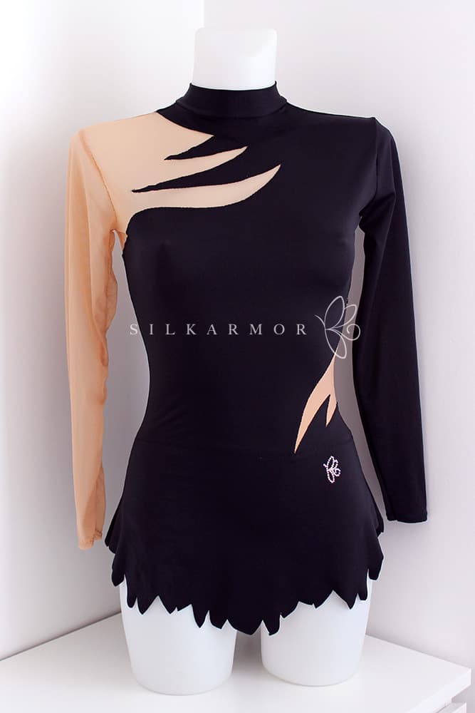 Justaucorps leotard  rg rythmics gymnastic gymnastique rythmique compétition couturière sur mesure noir lycra