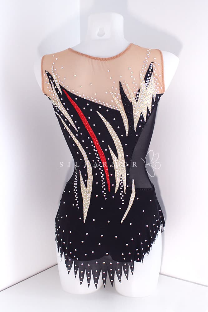 Justaucorps grs gymnastique Competition duo strass sur mesure couture