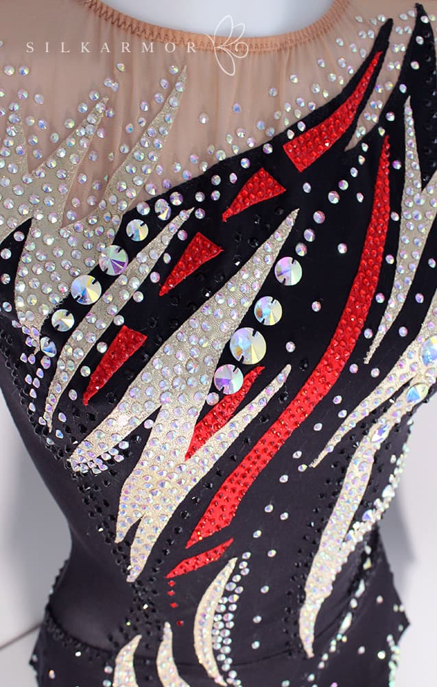 Justaucorps grs gymnastique Competition duo strass sur mesure couture