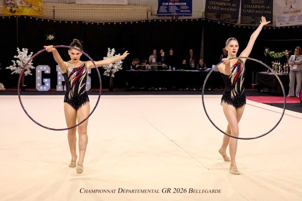 Justaucorps grs gymnastique Competition duo strass sur mesure couture